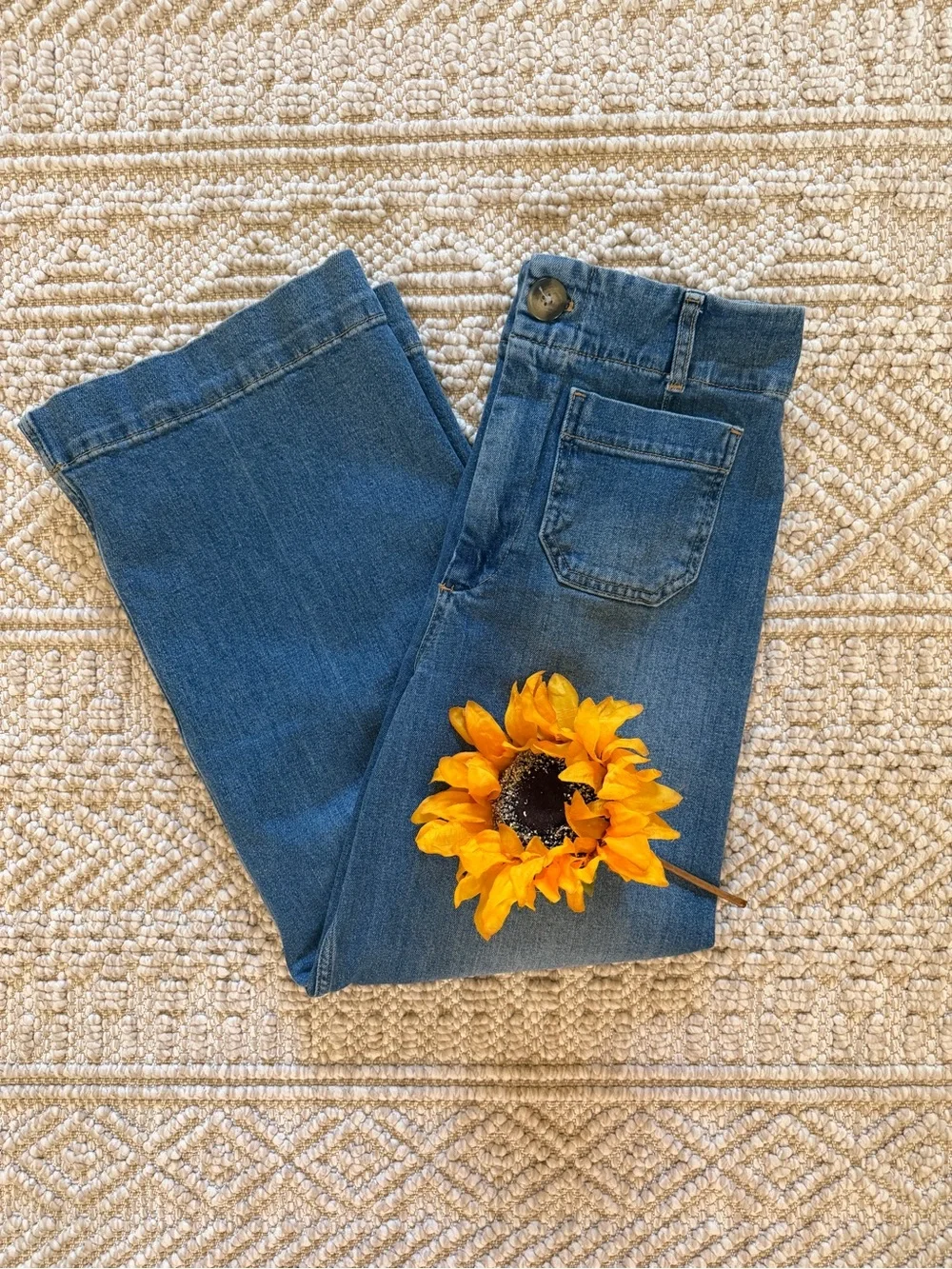 Pilcro the Skipper Denim wide leg cropped jeans